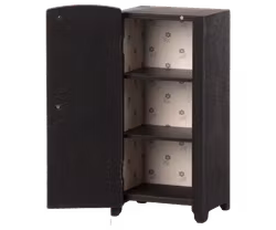 Maileg Skåp Stort Svart med Blom Mönster - Miniature Anthracite Stor Garderob