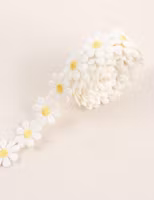 Band med Vita Blommor - Bomullsband 180 cm