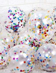 Ballonger Med Regnbågskonfetti Ballong Regnbåge Konfetti Glitter - 10 st