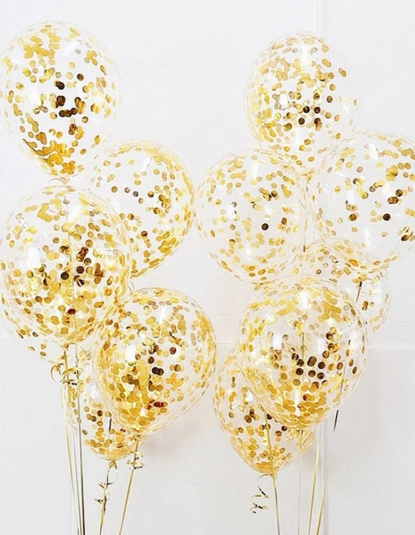 Ballonger Med Guldkonfetti - 10 st Guld Glitter