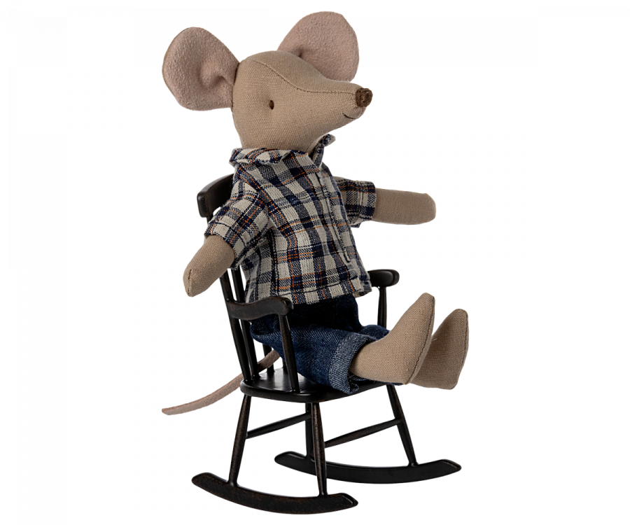 Maileg Gungstol till Mus - Svart Antracit