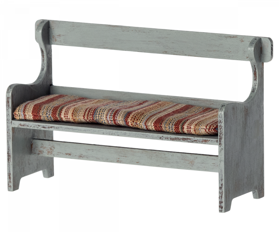 Maileg Bänk med Sittdyna - Vintage Blå Sittbänk