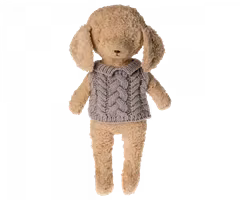 Maileg Stickad Tröja Till Hund Valp Grå - Heather Puppy Supply