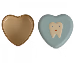 Maileg Tandask Hjärta Ljusblå Guld - My Sweet Tooth Mint Blå