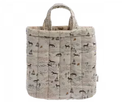Maileg Quiltad Mjuk Tyg Väska med Handtag Hästar - Tygväska Tote Bag Happy Horse