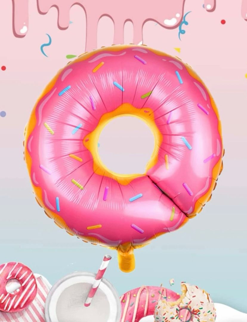 Folieballong Rosa Donut med Strössel Ballong