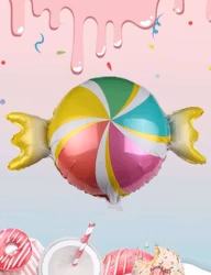 Folieballong Färgglad Karamell Ballong Gul Rosa Blå Grön