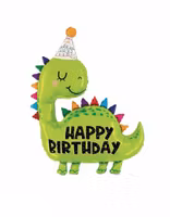 Folieballong Grön Dinosaurie Födelsedag - Ballong Happy Birthday