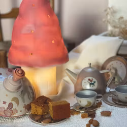 Heico Lampa Svamp Cuberdon (Mörkrosa) - Svamplampa Rosa Barnlampa Egmont Toys