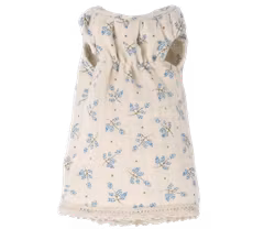 Maileg Kläder till Kanin Storlek 1 - Blå Blommig Klänning med Spets