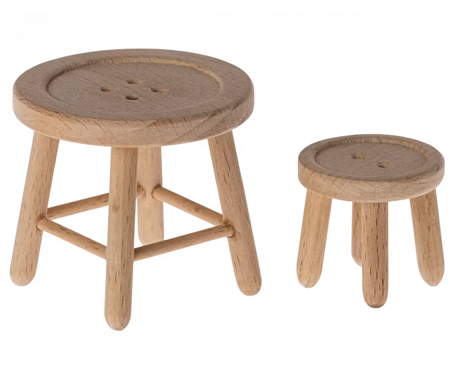 Maileg Set Pall med Bord - Trä