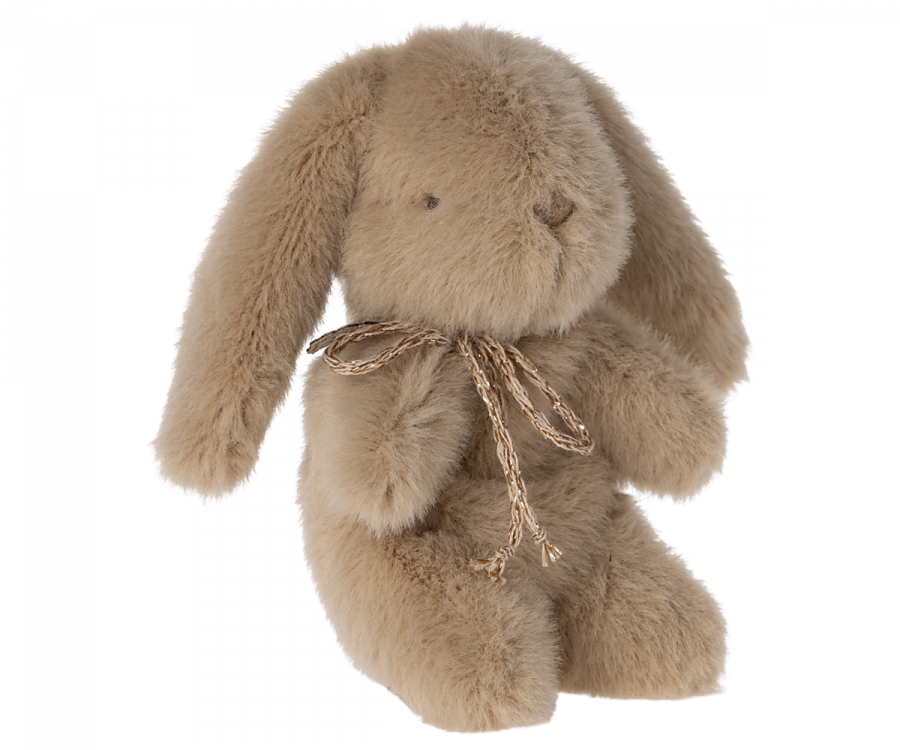 Maileg Liten Kanin i Plysch med Rosett Brun - Cream Peach Bunny Mini
