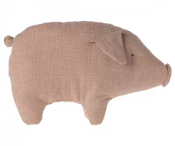 Maileg Rutig Gris Small - Polly Pork Mjukisdjur Rosa