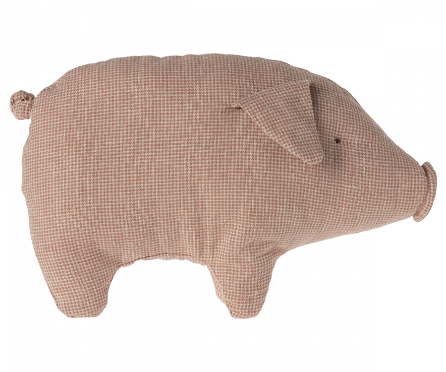 Maileg Rutig Gris Small - Polly Pork Mjukisdjur Rosa