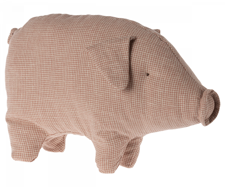 Maileg Rutig Gris Small - Polly Pork Mjukisdjur Rosa