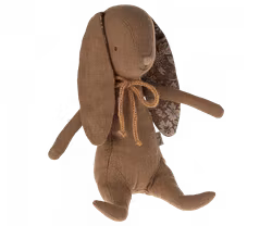 Maileg Kanin med Magneter i Händerna och Rosett runt Halsen - Choklad Brun