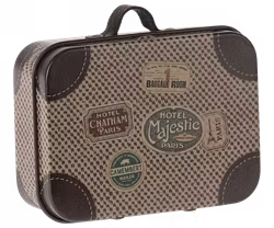 Maileg Liten Resväska i Metall - Vintage Brun Offwhite