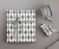 Maileg Presentpapper Mönstrat Blått Rutigt 10 m - Harlequin Blå