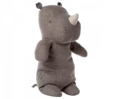 Maileg Noshörning Medium Mörkgrå - Safari Friends Rhino Dark Grey Grå
