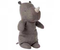 Maileg Noshörning Medium Mörkgrå - Safari Friends Rhino Dark Grey Grå