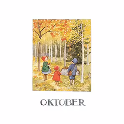 Vykort Månadskort Oktober Elsa Beskow