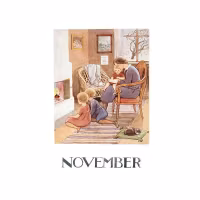 Vykort Månadskort November Elsa Beskow
