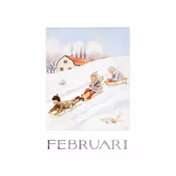 Vykort Månadskort Februari Elsa Beskow