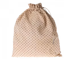 Maileg Förvaringspåse i Tyg Prickig Brun - Brown Dots Beige Förvaring Tygpåse