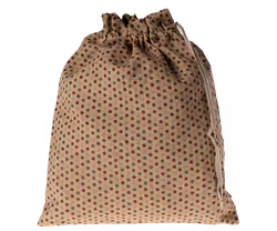 Maileg Förvaringspåse i Tyg Prickig Brun - Multi Dots Förvaring Tygpåse