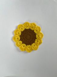 Virkad Matta Dekoration till Dockskåpet Rund Blomma Solros