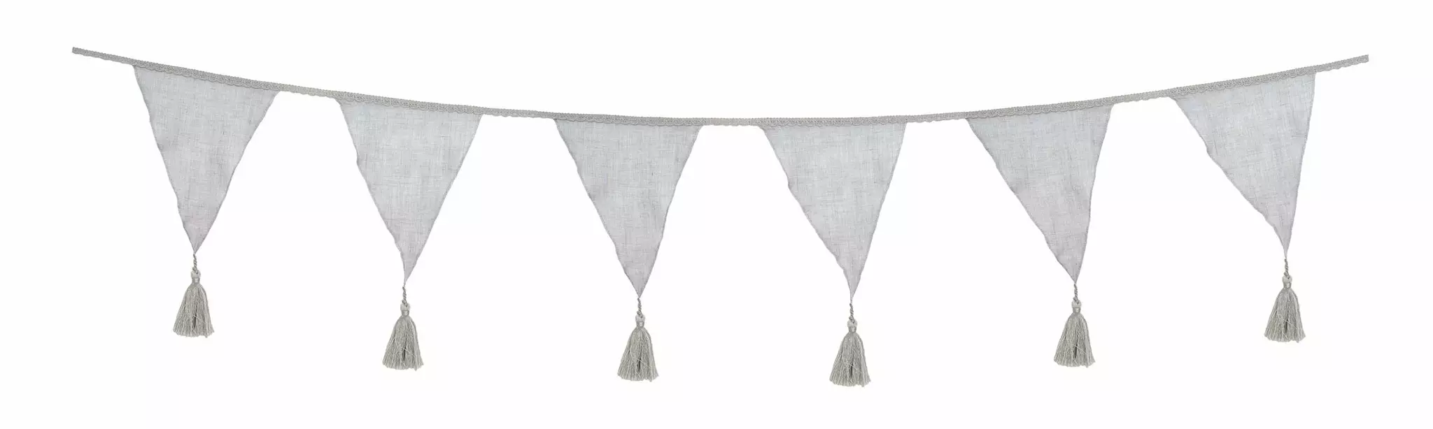 Jabadabado Vimpelgirlang med Tofsar - Grå 4 m