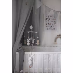 Jabadabado Sänghimmel med Tofsar Ljusgrå - Dekoration till Barnrummet Grå