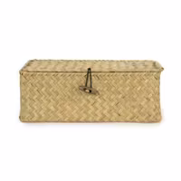 Ask med Lock i Naturmaterial - Korg Leksaksförvaring Egmont Toys Beige Brun