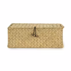 Ask med Lock i Naturmaterial - Korg Leksaksförvaring Egmont Toys Beige Brun