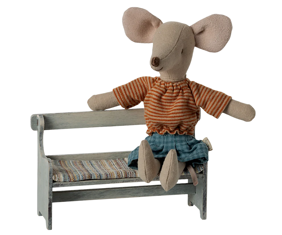Maileg Bänk med Sittdyna - Vintage Offwhite Vit Sittbänk