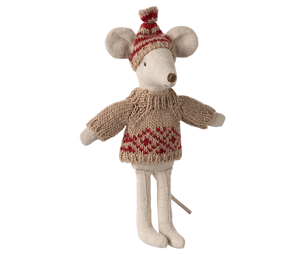 Maileg Set till Mamma Mus - Stickad Röd Tröja och Mössa