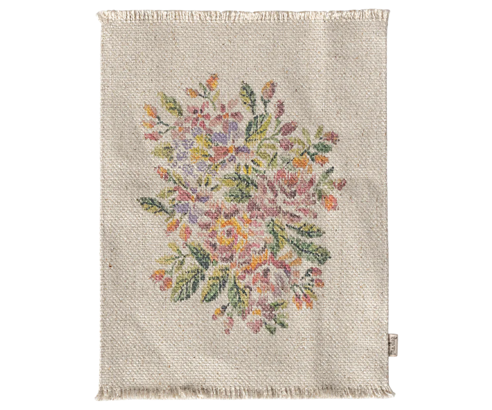 Maileg Blommig Matta Dekoration till Dockskåpet - Large