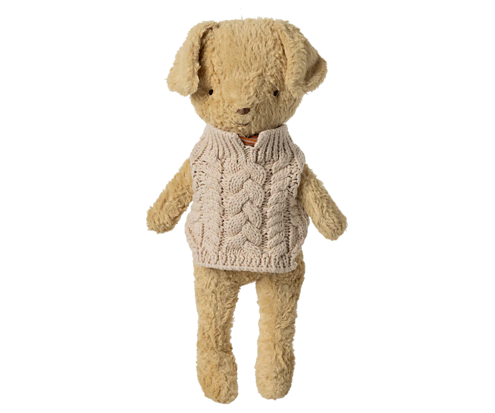 Maileg Stickad Tröja till Hund Valp Beige - Sand Puppy Supply