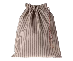 Maileg Förvaringspåse i Tyg Randig Brun - Stripes Sand/Brown Förvaring Tygpåse