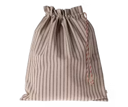Maileg Förvaringspåse i Tyg Randig Brun - Stripes Sand/Brown Förvaring Tygpåse