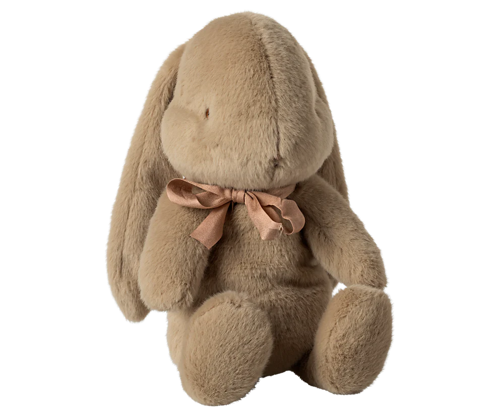 Maileg Kanin i Plysch med Rosett Medium Brun - Bunny Plush Dusty Brown med Rosett