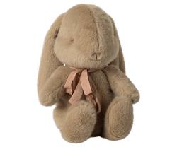 Maileg Kanin i Plysch med Rosett Small Brun - Bunny Plush Dusty Brown med Rosett
