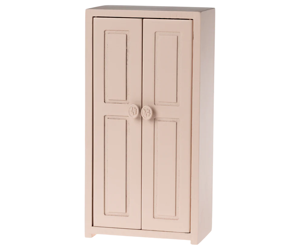 Maileg Liten Garderob med Tre Galgar - Light Rose Rosa