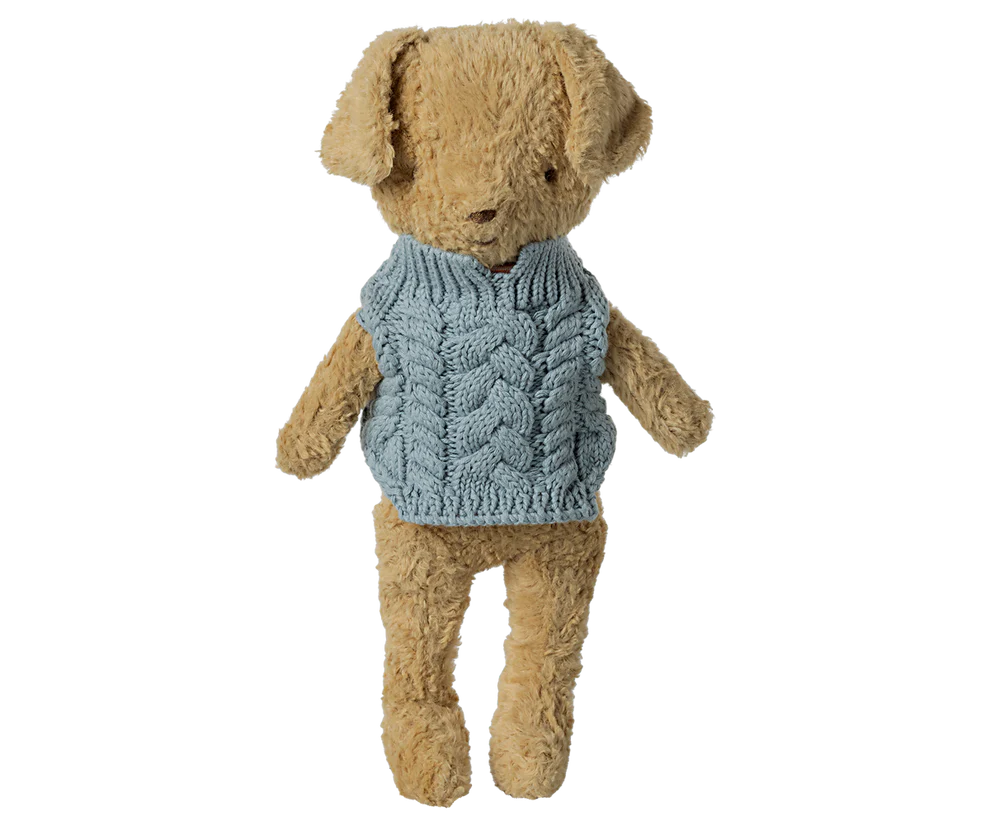 Maileg Stickad Tröja till Hund Valp Blå - Blue Puppy Supply