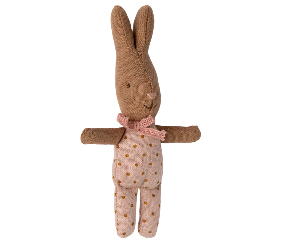 Maileg Brun Kaninbebis My - Rosa Prickig Dots