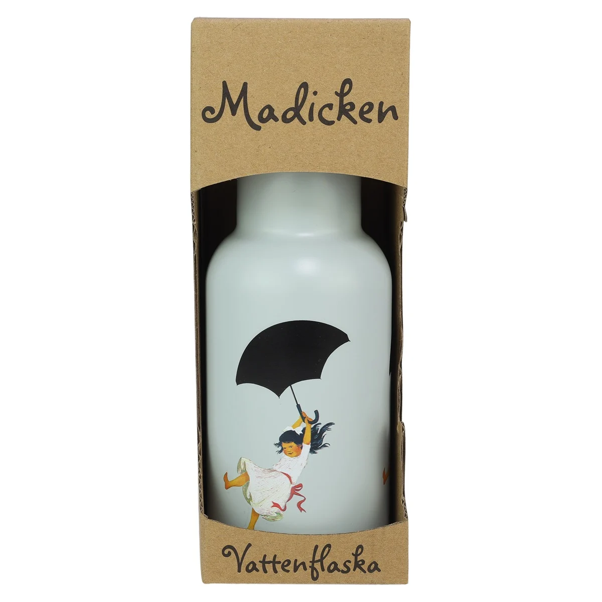 Vattenflaska i Stål med Sugrör Blå Madicken Astrid Lindgren Rätt Start