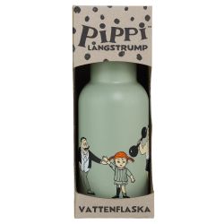 Vattenflaska i Stål med Sugrör Grön Pippi Långstrump Astrid Lindgren Rätt Start Pippi Cirkus