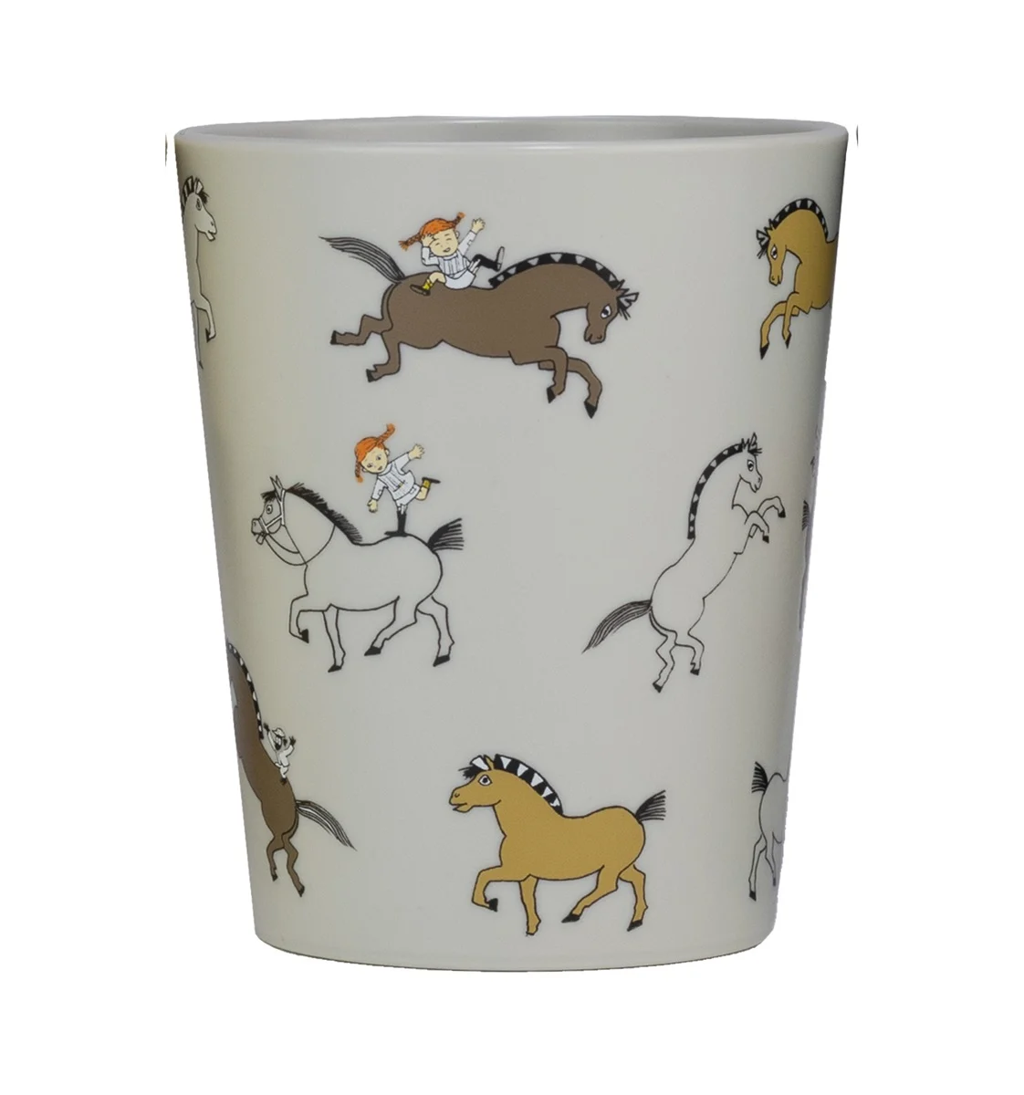Tumbler Mugg Grå Pippi Långstrump Astrid Lindgren Rätt Start Pippi Cirkus Barnmugg