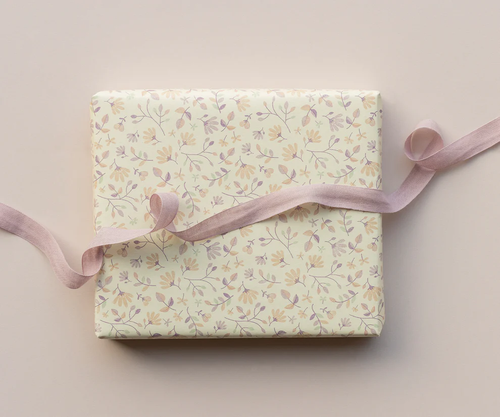 Maileg Bomullsband Brett 20 m - Heather Rosa Lila Band på Pappers Rulle