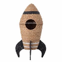 Bloomingville Förvaringskorg Med Lock Raket - Cosmina Basket Leksaksförvaring Naturmaterial Beige Svart Dekoration till Barnrummet